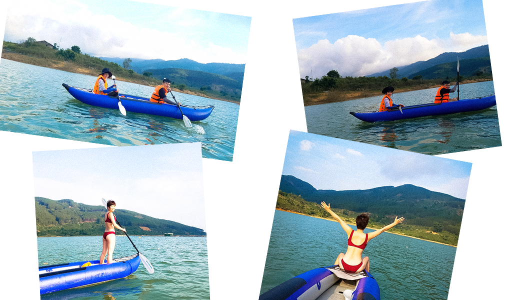 Chèo thuyền và bơi lội khắp hồ Kala